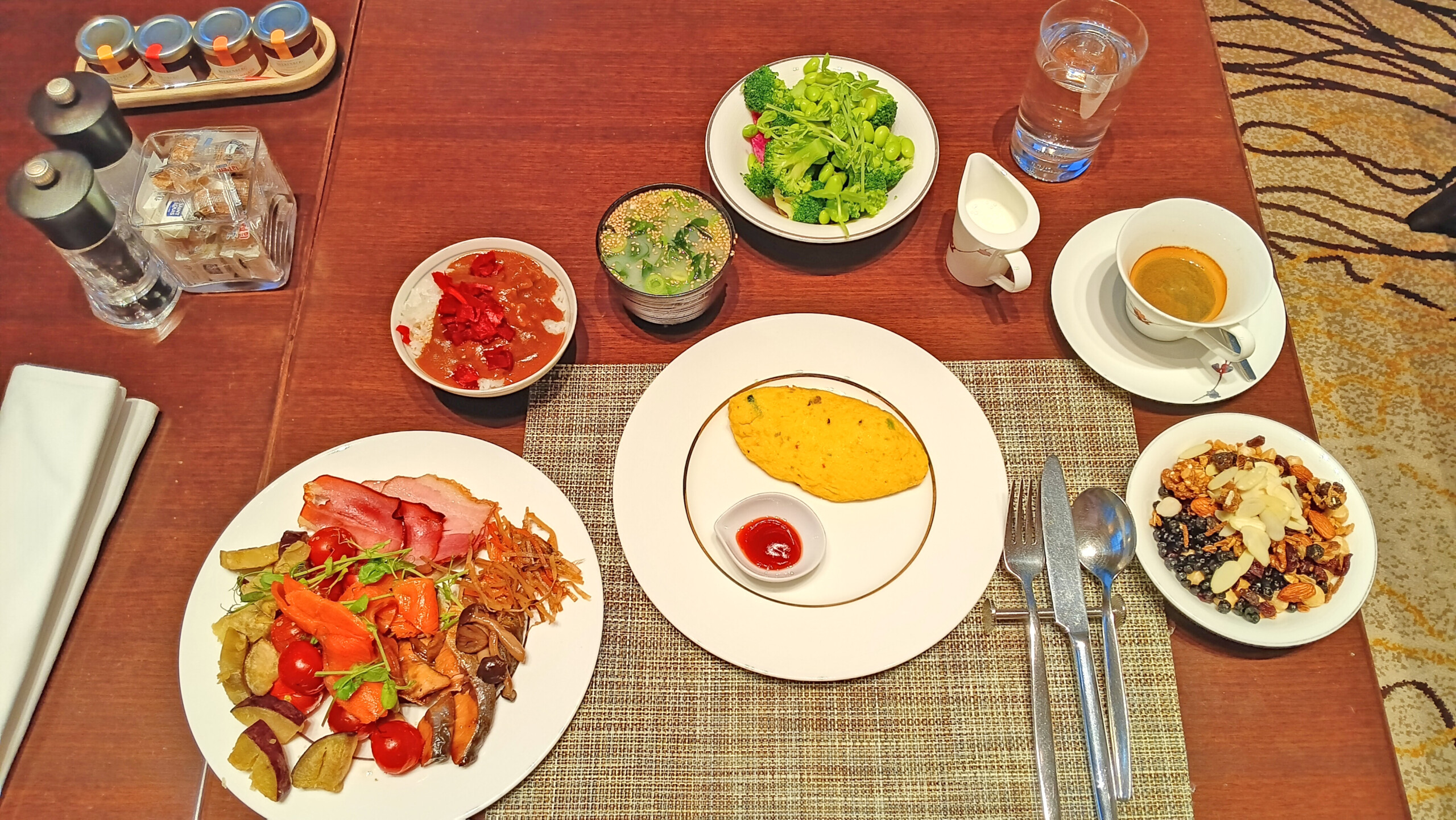 My breakfast buffet choices from the first morning