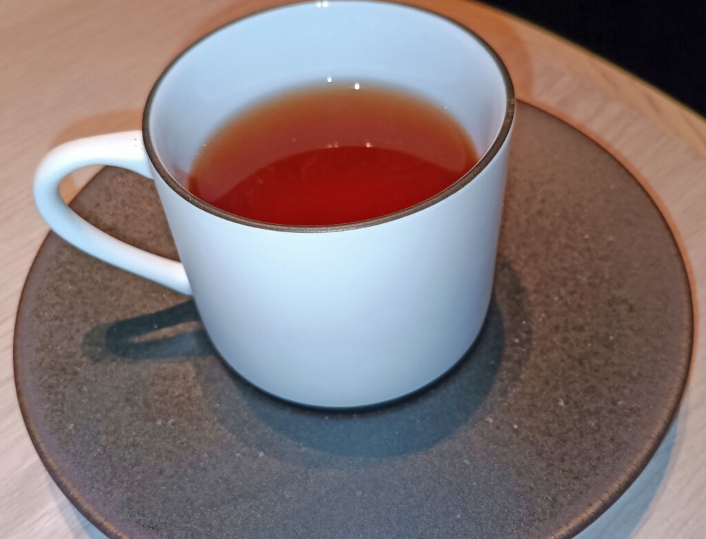 a cup of tea on a saucer