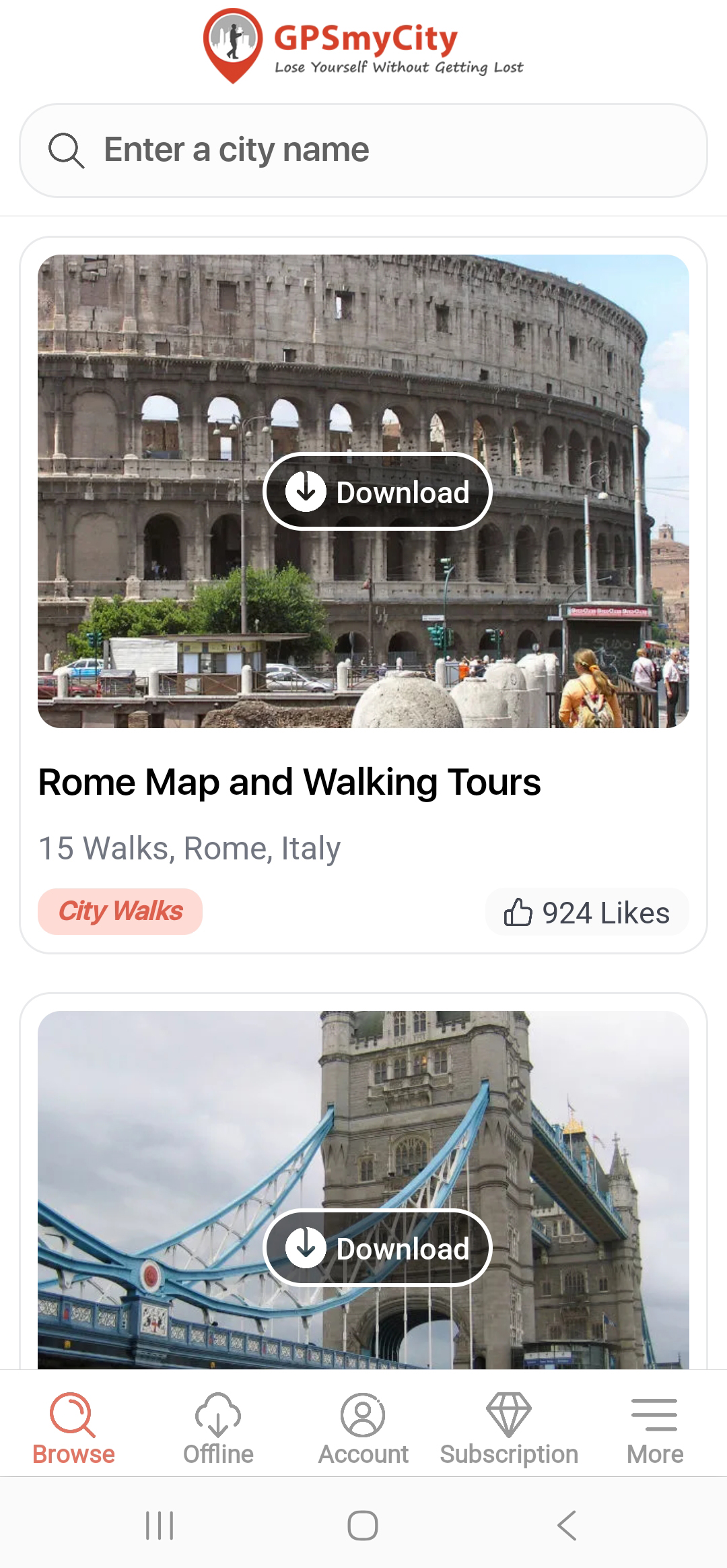GPSmyCity, Rome tours