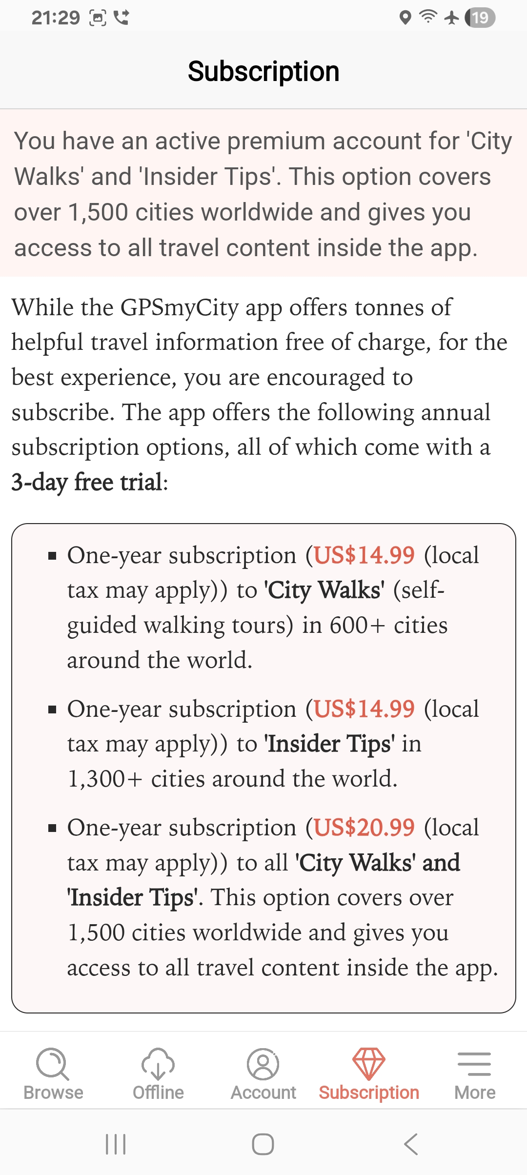 Subscription plans