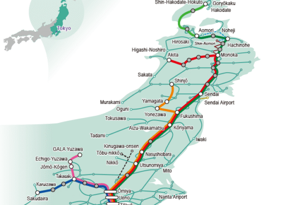 JR East-South Hokkaido Rail Pass route map