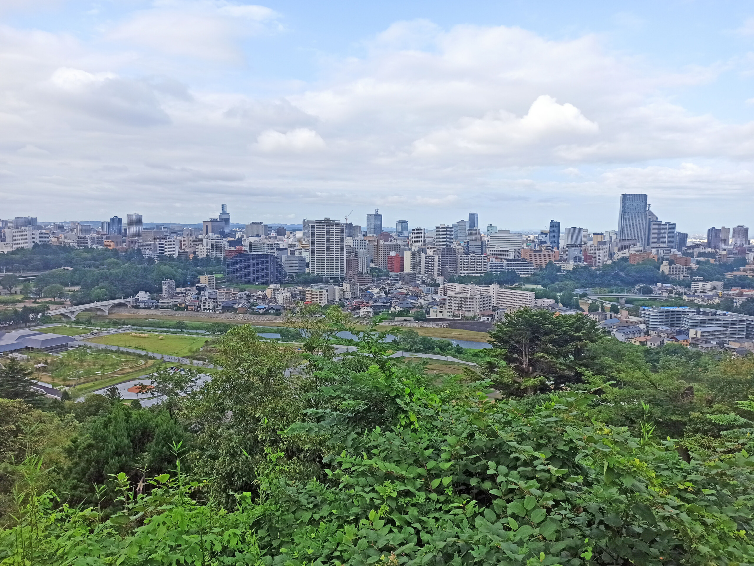 Sendai city view from Aoba Castle ruins