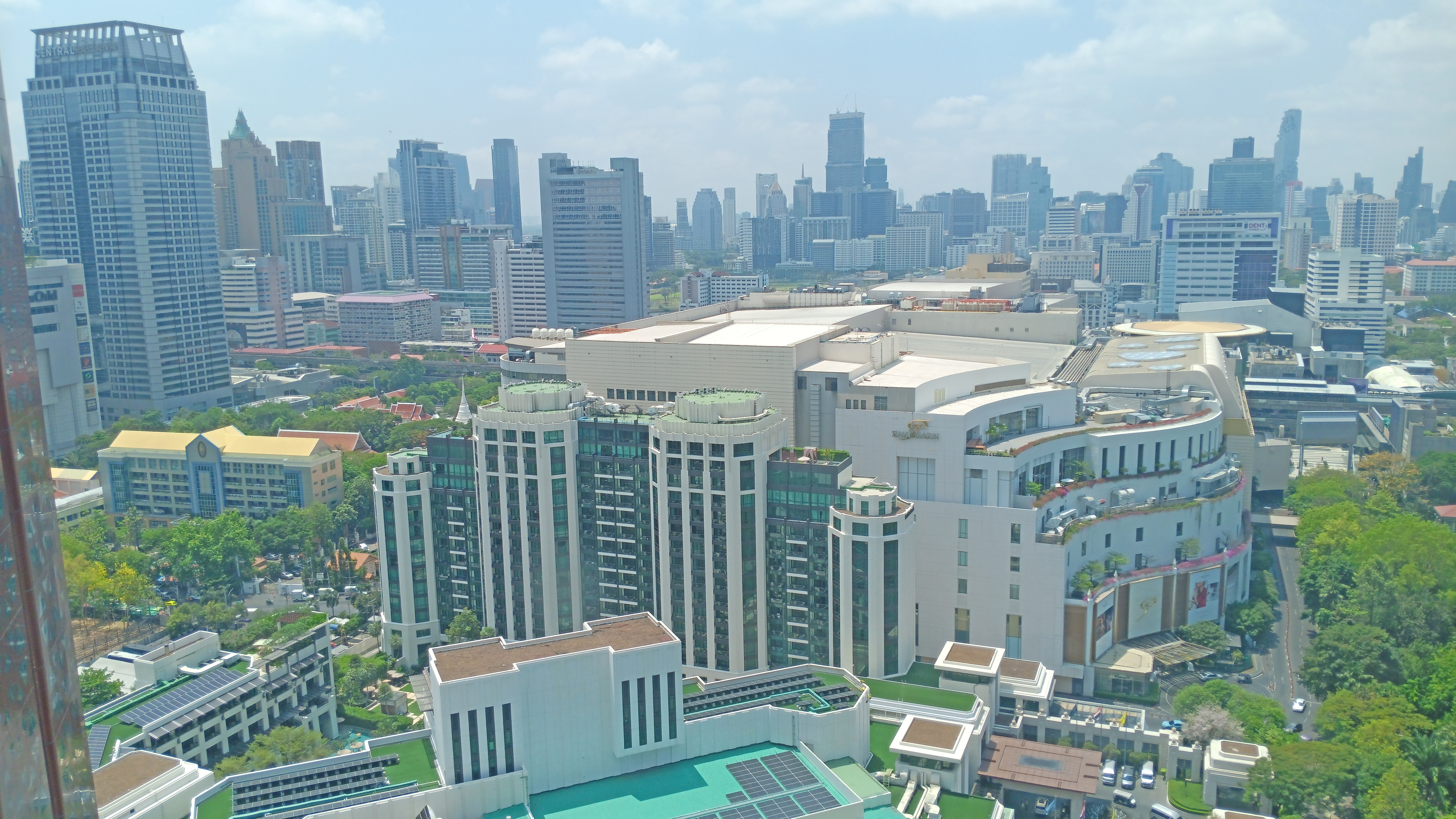 Room view (the big mall in the middle is the Siam Paragon)