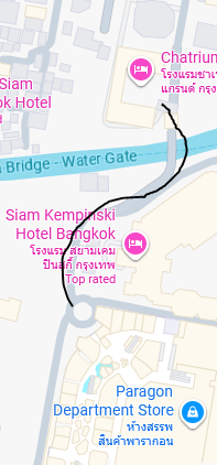 Follow the black line (source: Google Maps)