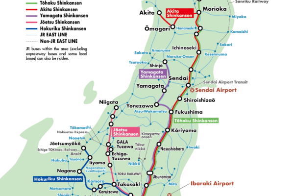 JR East Pass rail map, source: JR East