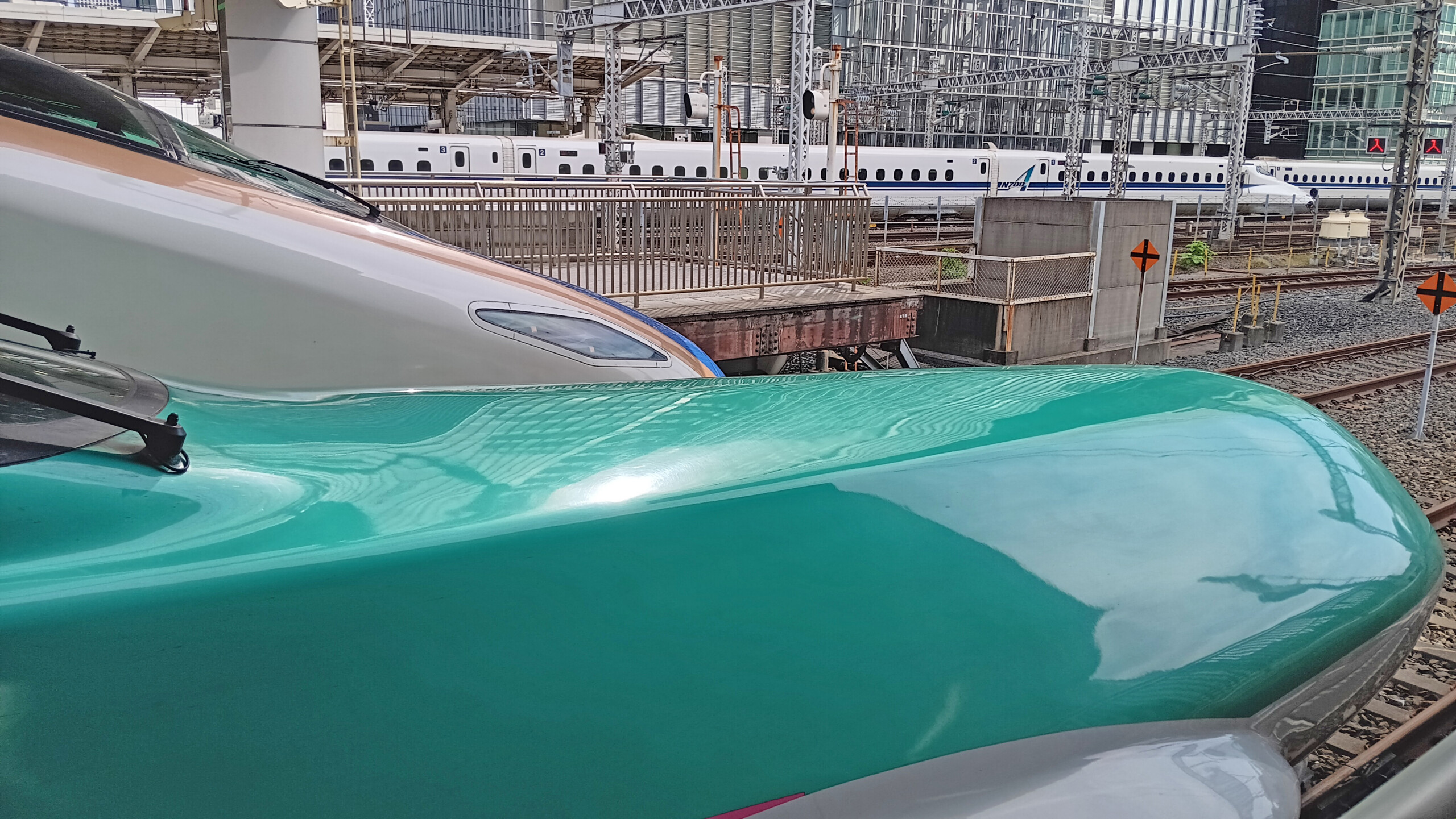 Suite of shinkansen (bullet trains) at Tokyo station