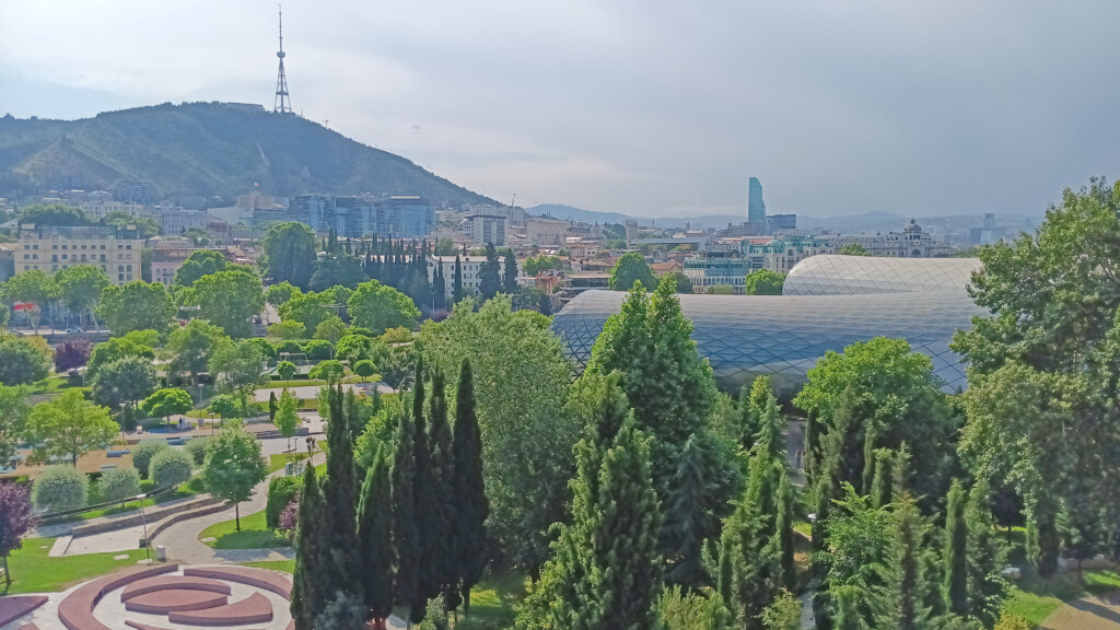 View overlooking Rike Park, facing Tbilisi TV Tower