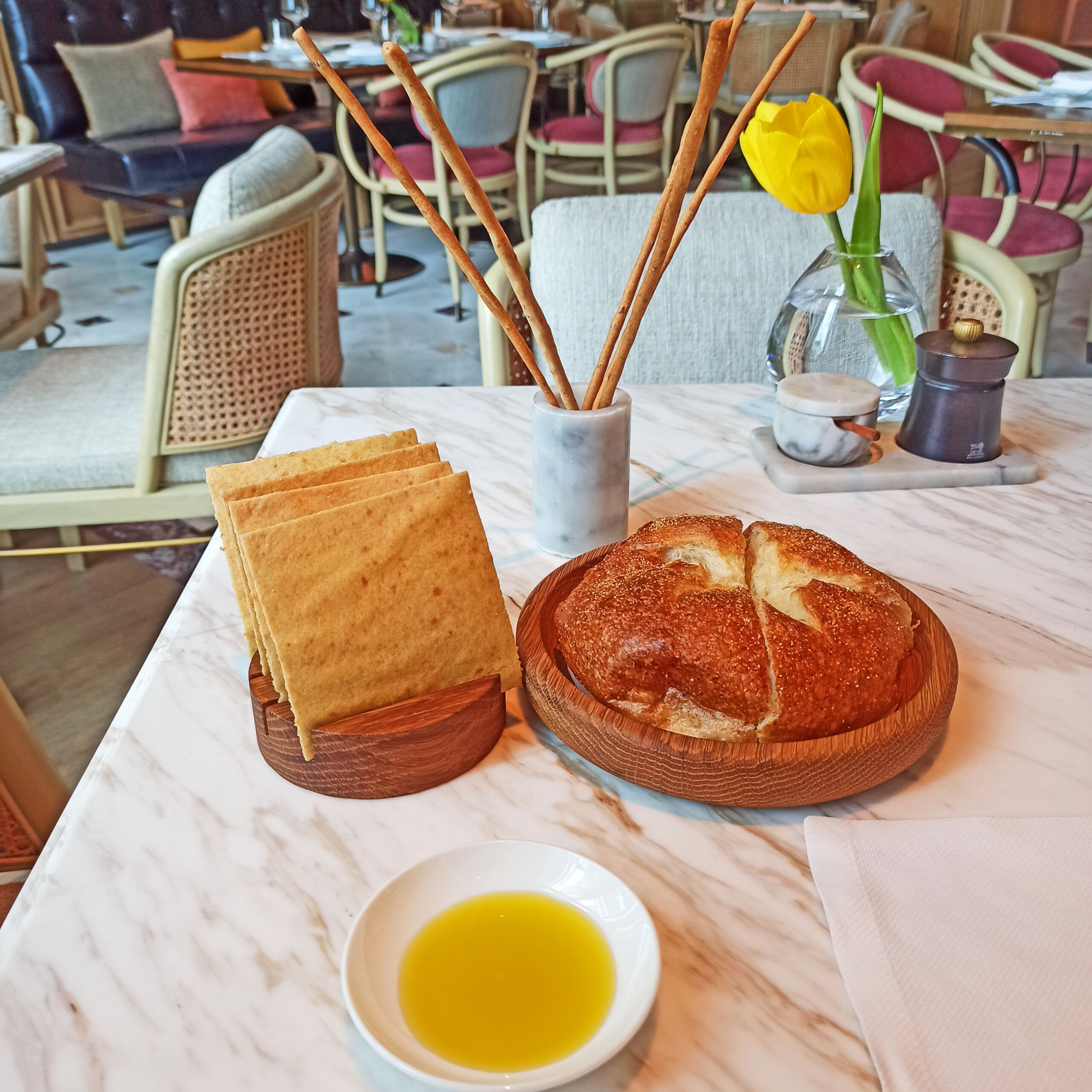 Three types of just-baked bread