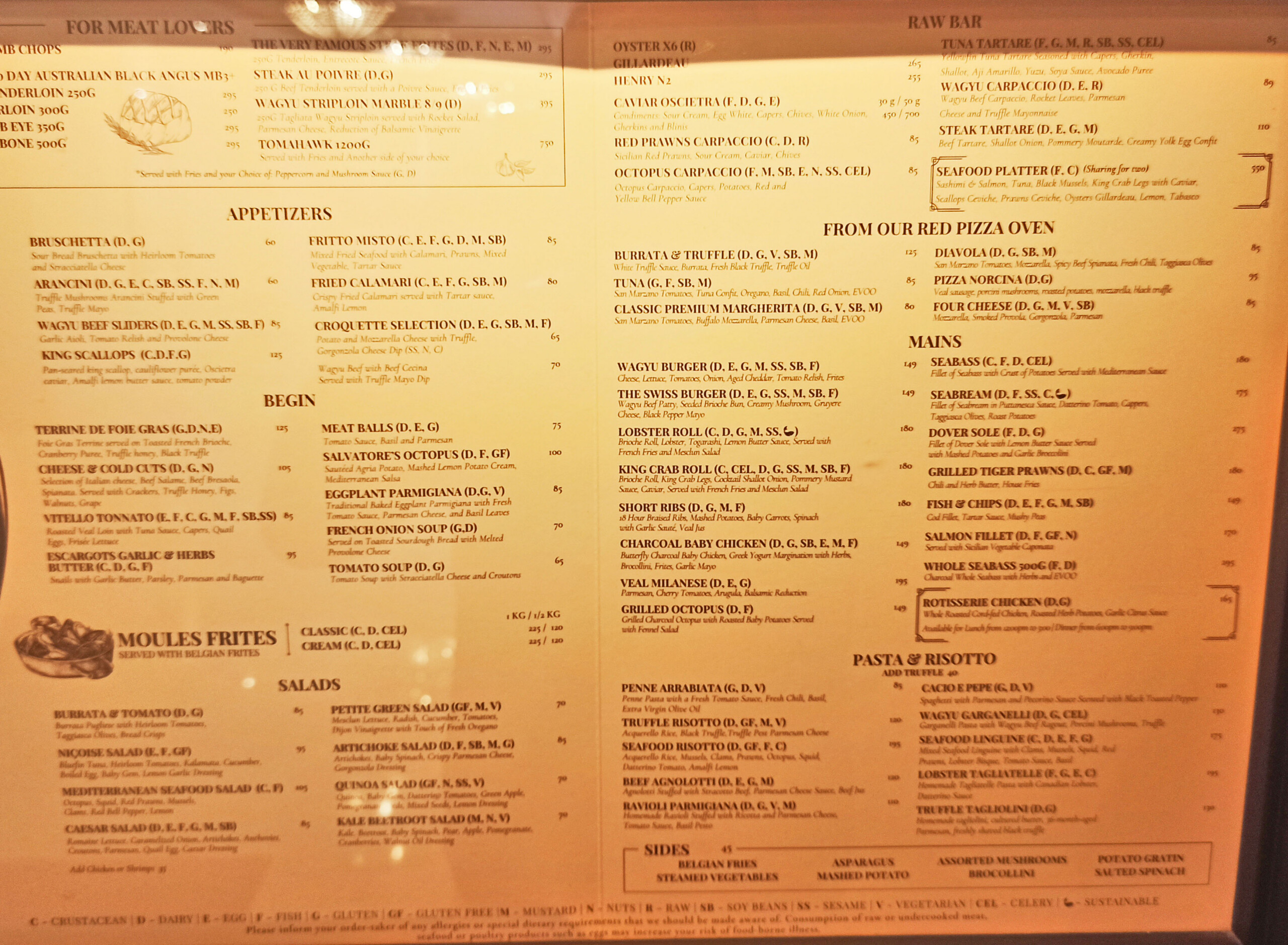 Café Belge menu