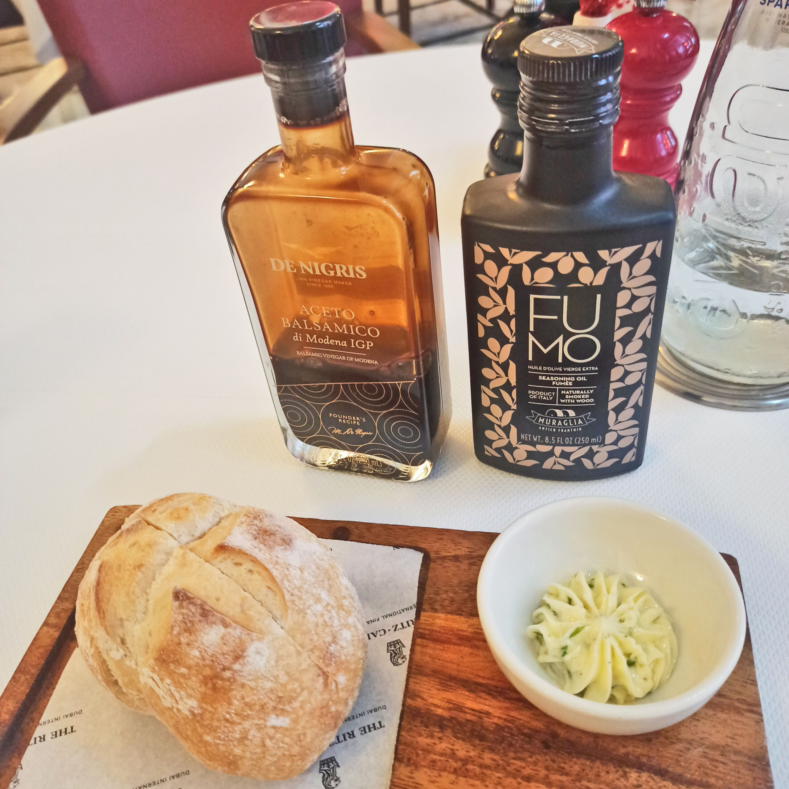 Bread with olive oil, butter, and Modena vinegar