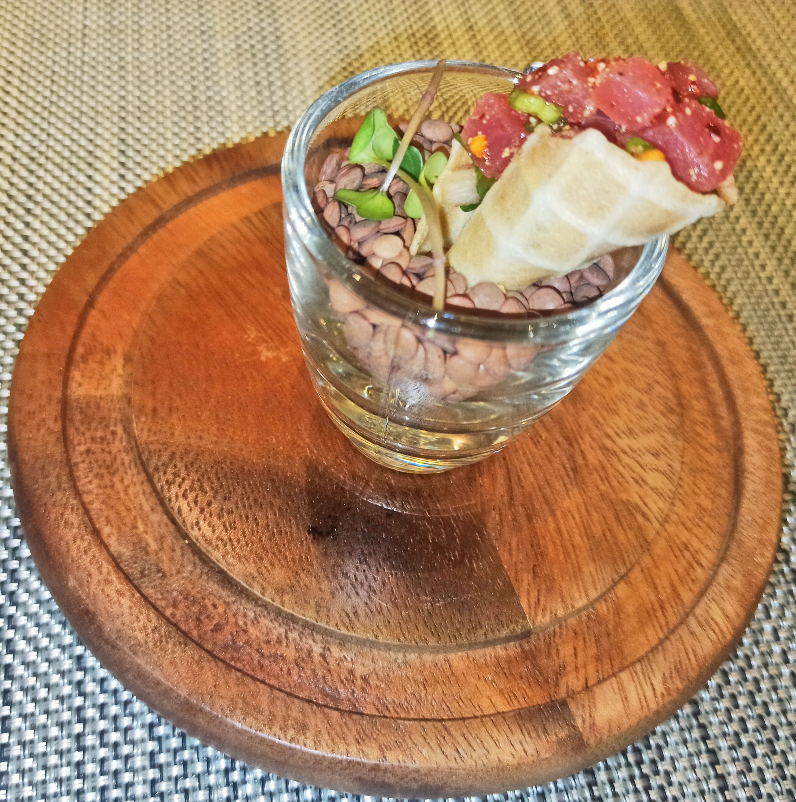 Thai Style Spicy Ahi Tuna Salad in Crispy Cone